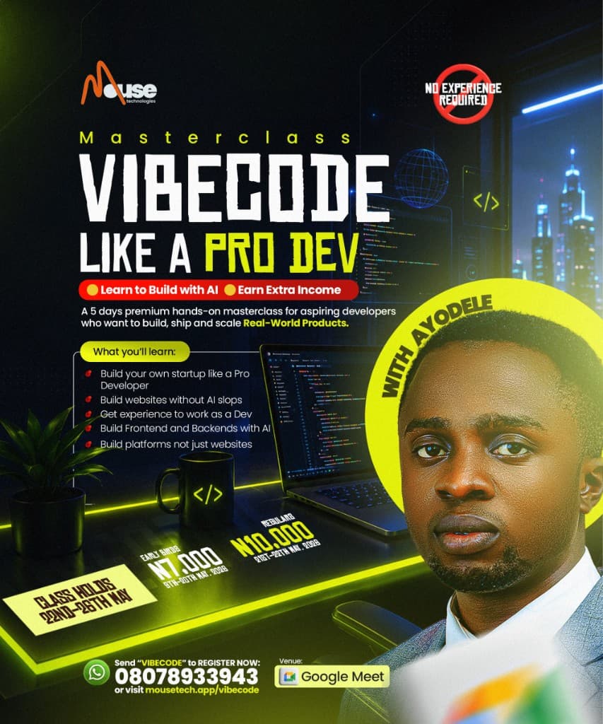 Vibecode masterclass promotional flyer